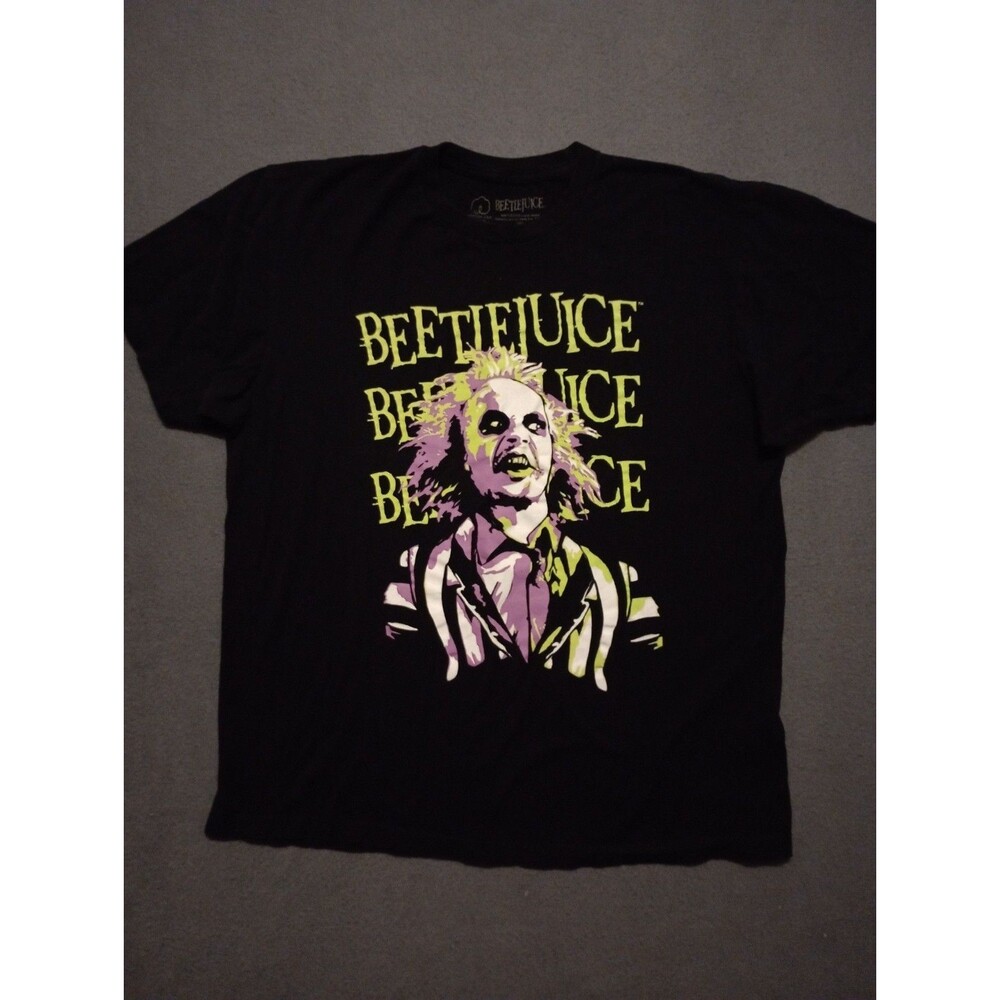 BEETLEJUICE BEETLEJUICE  BEETLEJUICE Black T Shirt Official Size XL Cotton